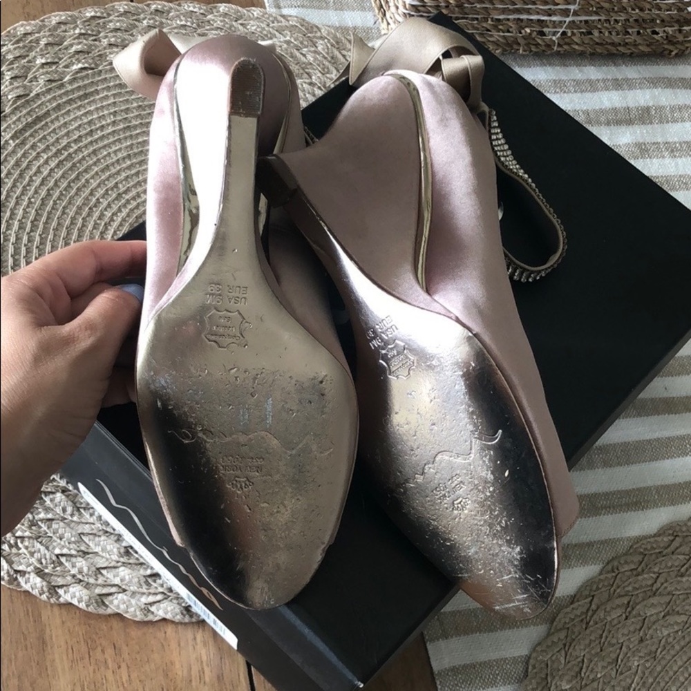 Nina Crystal Ankle Strap Evening Shoes Size 9 - Picture 5 of 6